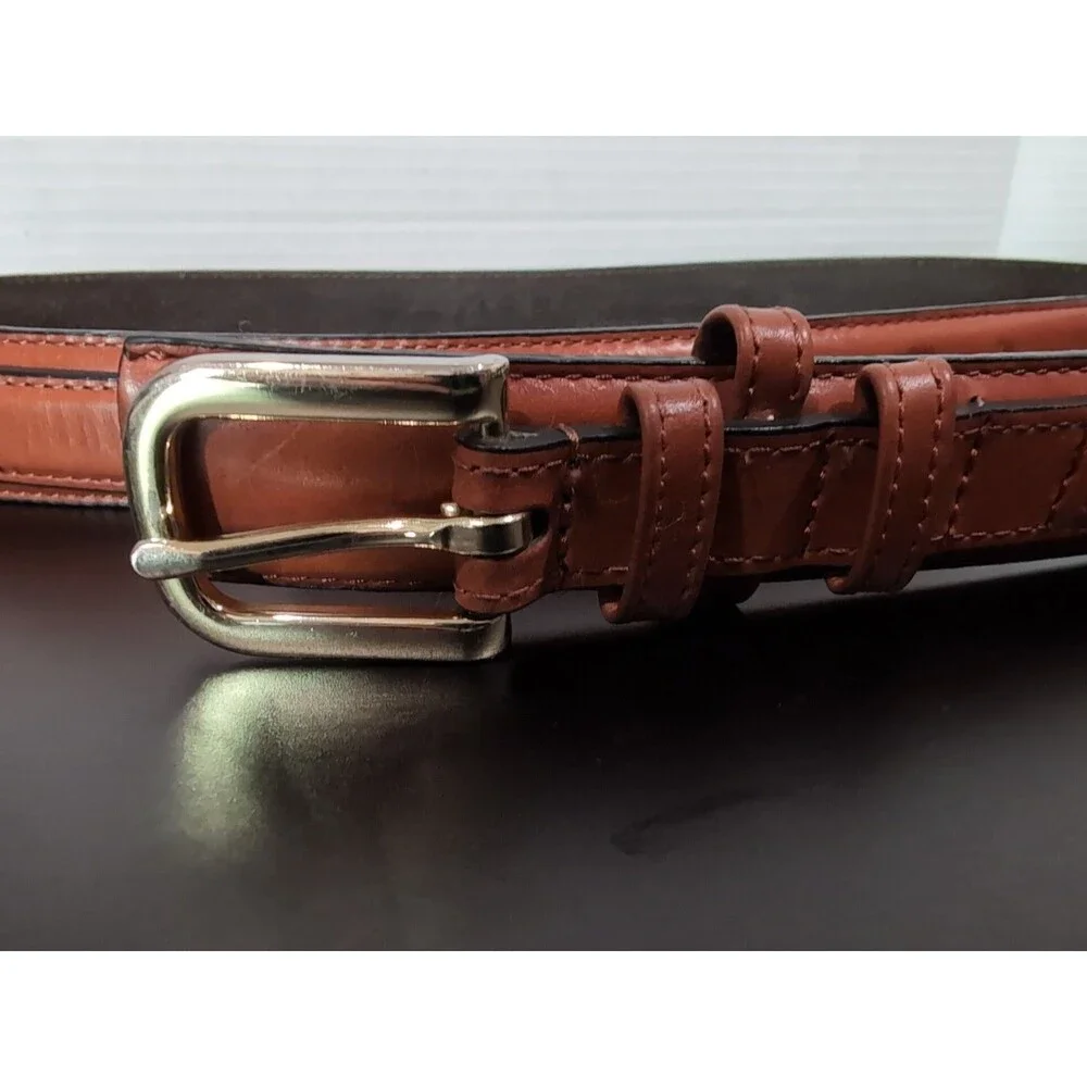 VINTAGE CABELA'S LIGHT BROWN COWHIDE LEATHER BELT SIZE 38   USA